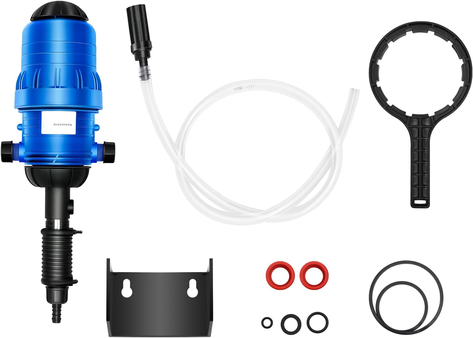 Drip Irrigation Injector Dosing Pump, 0.4-4% Water Powered Liquid Doser, Fertilizer Injector, 5.28-660.43Gal/H Flow, Water Powered Drip Feeder Drip Irrigation Injector for Industry Garden Hose, Blue