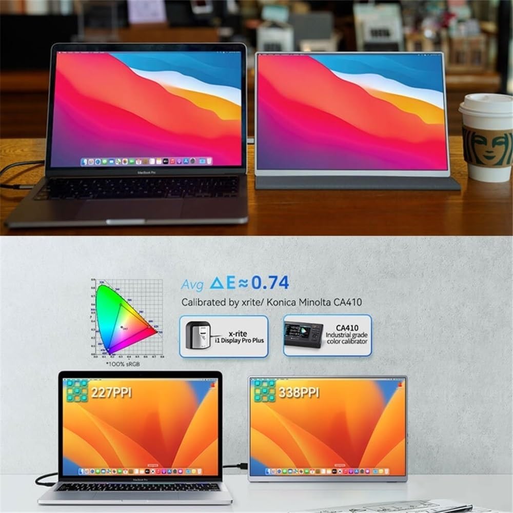 Monitor przenośny 13,4-calowy 60 Hz 500 nitów 4K przenośny wyświetlacz do laptopów telefonów komórkowych konsol gier rozszerzony ekran Monitor do laptopa