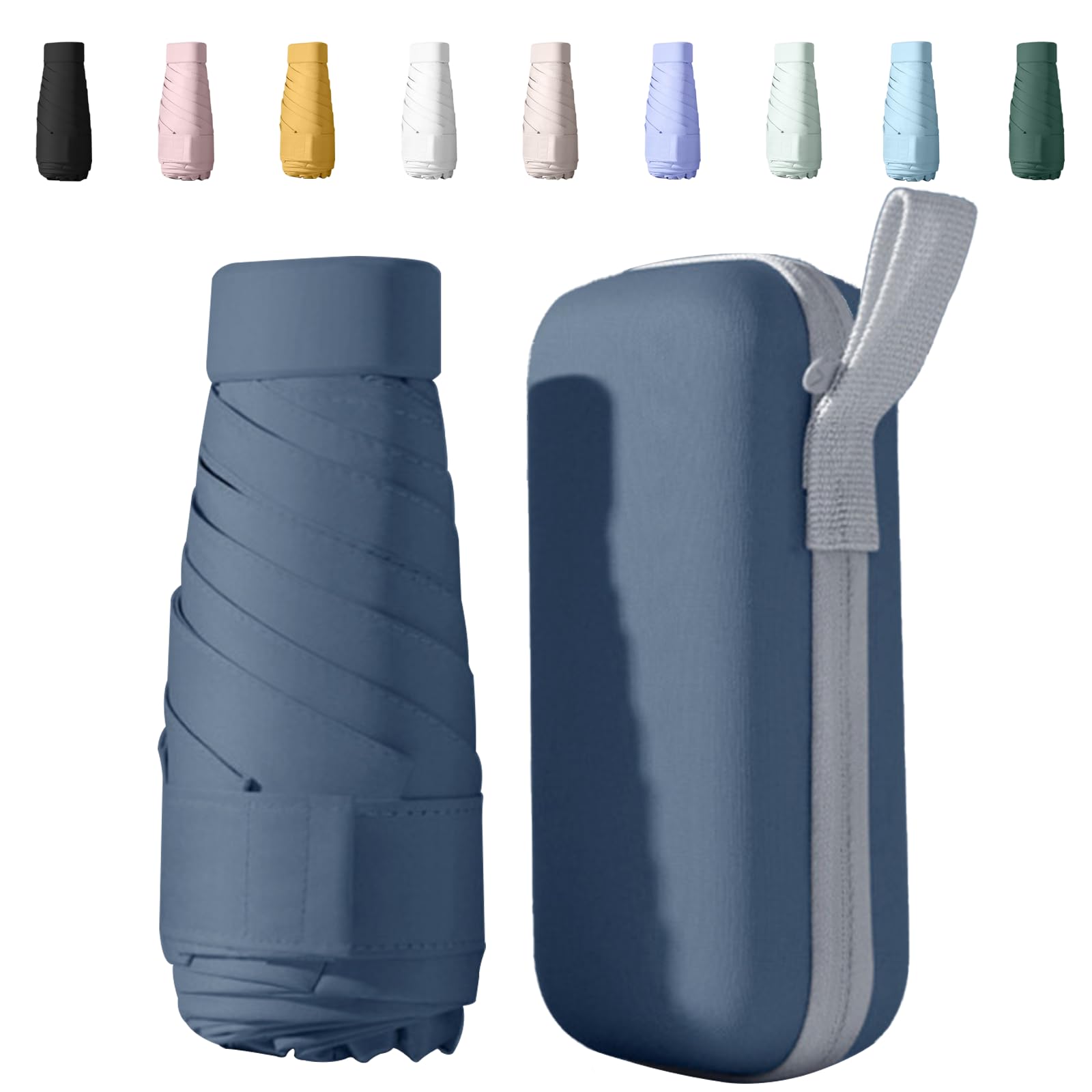 Ombrello Piccolo Mini Tascabile Compatto da Viaggio, Pioggia e Sole Anti-UV per Donna