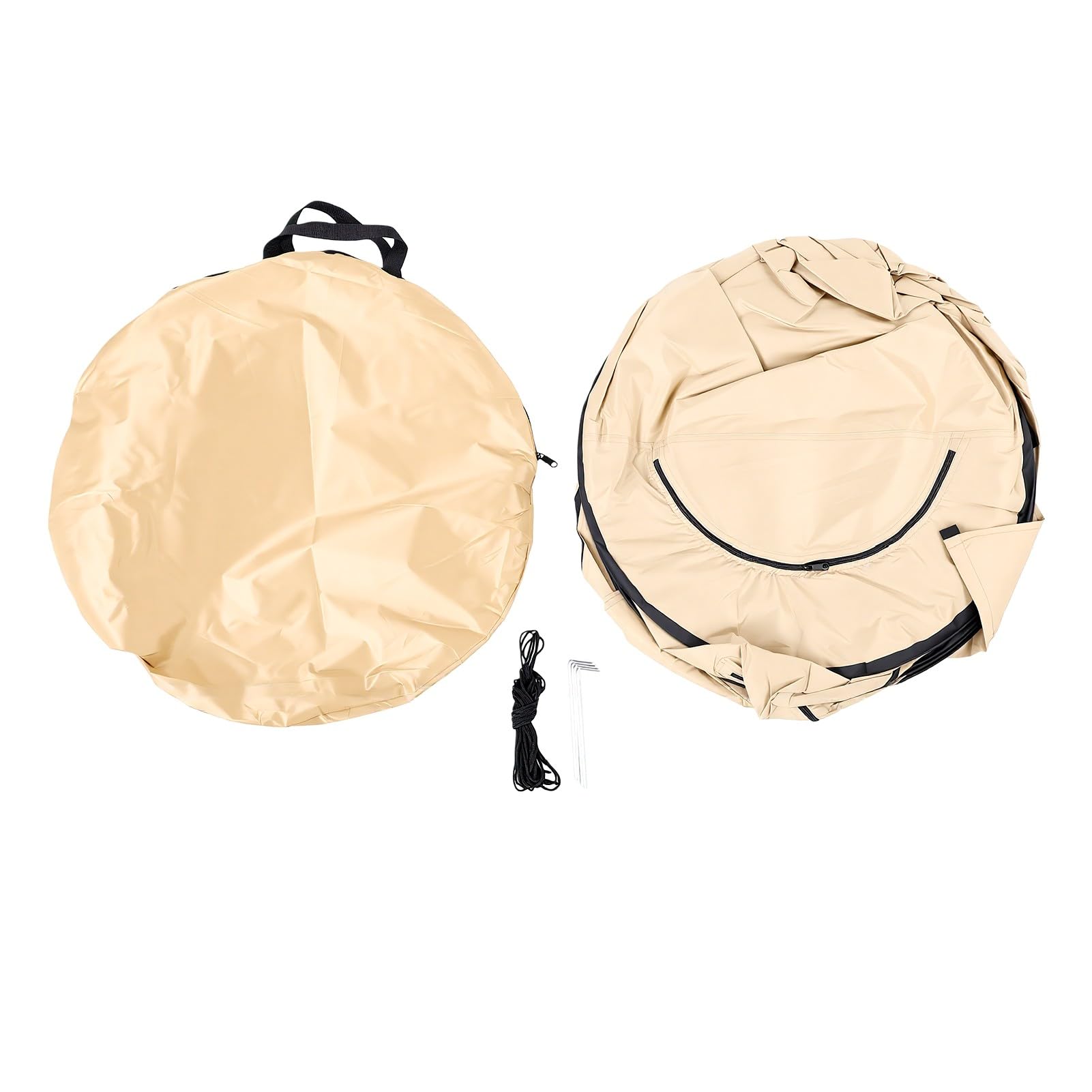 Naroote Tenda da Doccia per Esterni Tenda Fasciatoio Portatile Rivestita Nera per Campeggio con Tessuto Impermeabile 59,06x59,06x74,80 Pollici (Cachi)