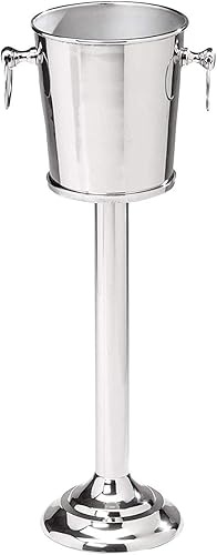 Enfriador de vino independiente de aluminio niquelado - Enfriadores de vino y bodega con cubo de hielo - Utensilios de cocina y bar Hind Handicrafts