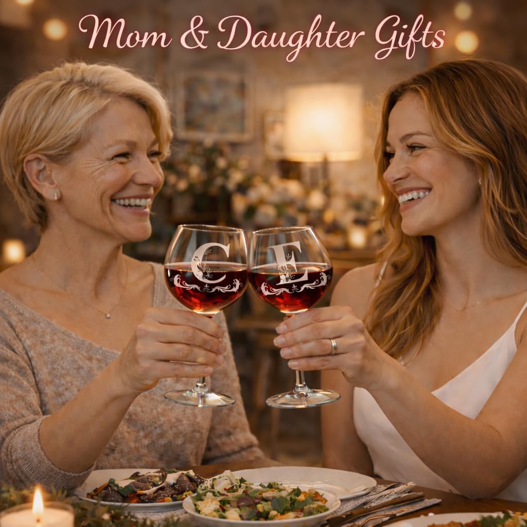 Personalized Birthday Gifts for Women - Customized Initial A-Z Wine Glasses, Unique Monogram Wine Gifts for Her, Mom, Wife, Sister, Daughter, Friend (Letter S) - Image 6