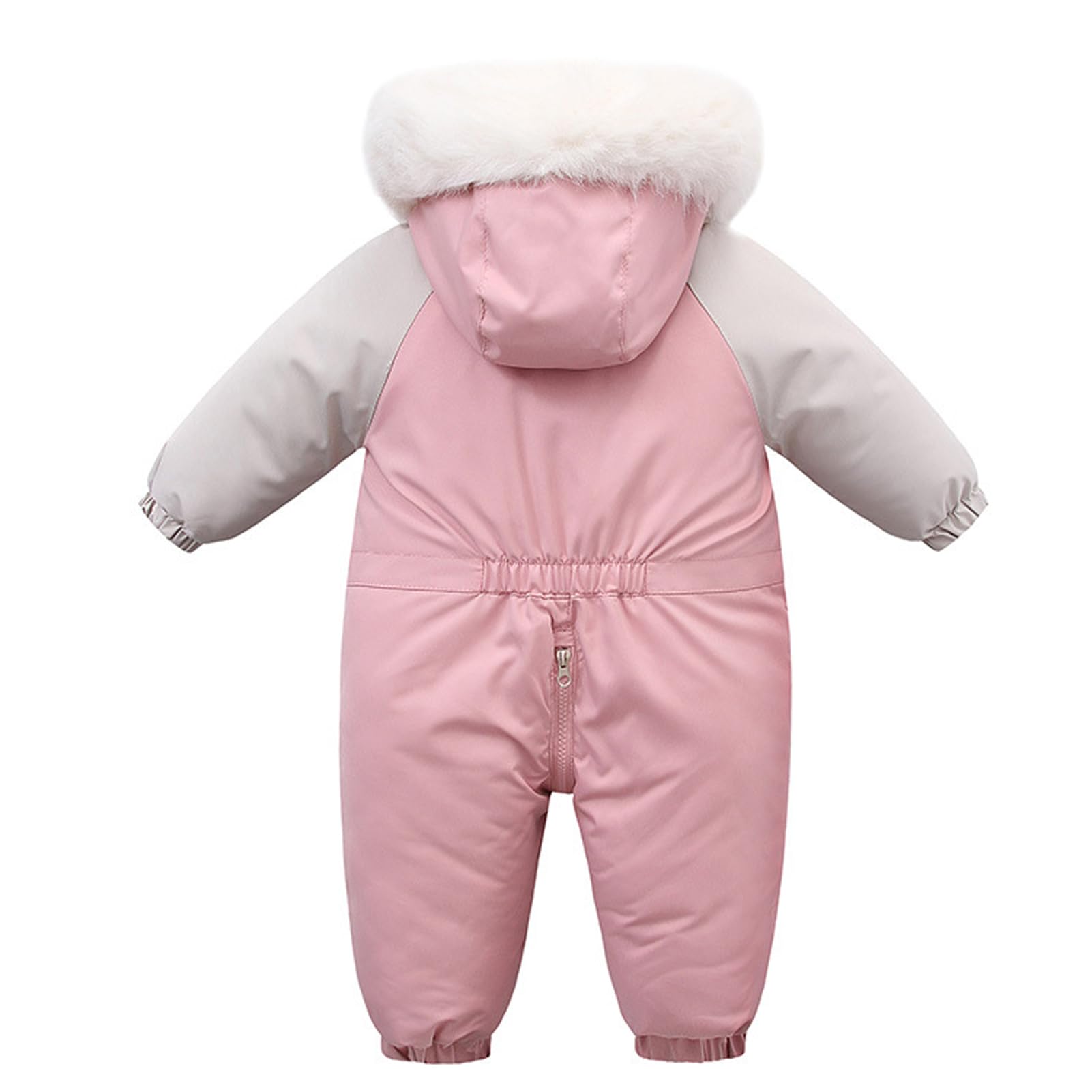 BRONG Invierno Niños Traje de Esquiar Mono Impermeable Una Pieza Encapuchado Mameluco Forro Polar Chaquetas de Esquí Niñas Cremallera