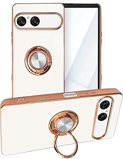 シズカウィル Xperia 10 vii 用 SO-52F 用 SOG16 用 スマホケース スマホリング グリッティア リング付きケース パールホワイト 1個入り