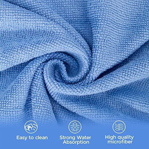 Masthome 36 Pack Microfiber Cleaning Cloth, 14" X 14", Lint Free Highly Absorbent Cleaning Rags, Reusable And Washable Towels For Kitchen Home Bathroom Car Cleaning, Blue #TOP2