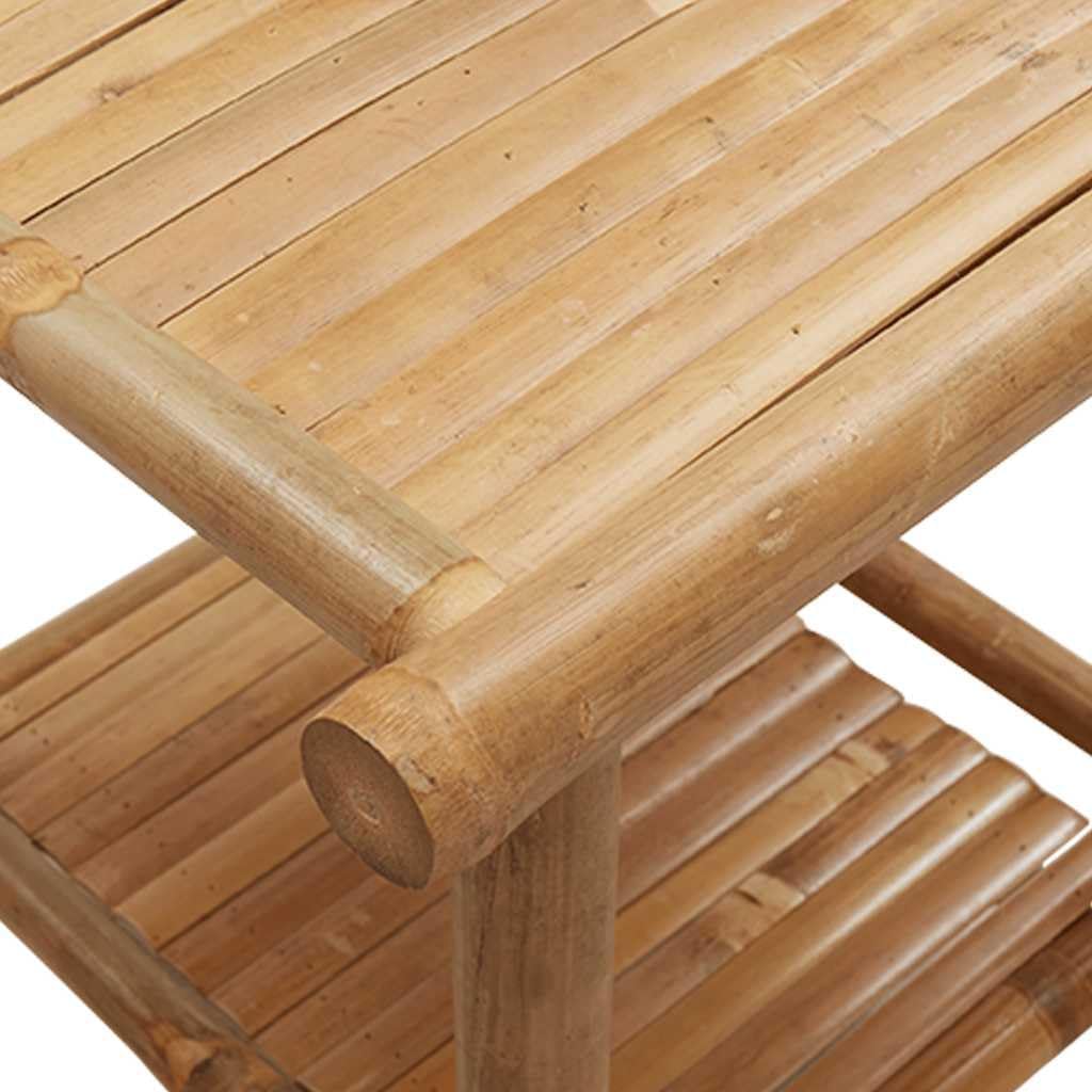 vidaXL Bamboo Coffee Table/Square Accent Table for Indoor & Outdoor Use - 17.7 inches Length, Width, Height - Brown, Modern Style