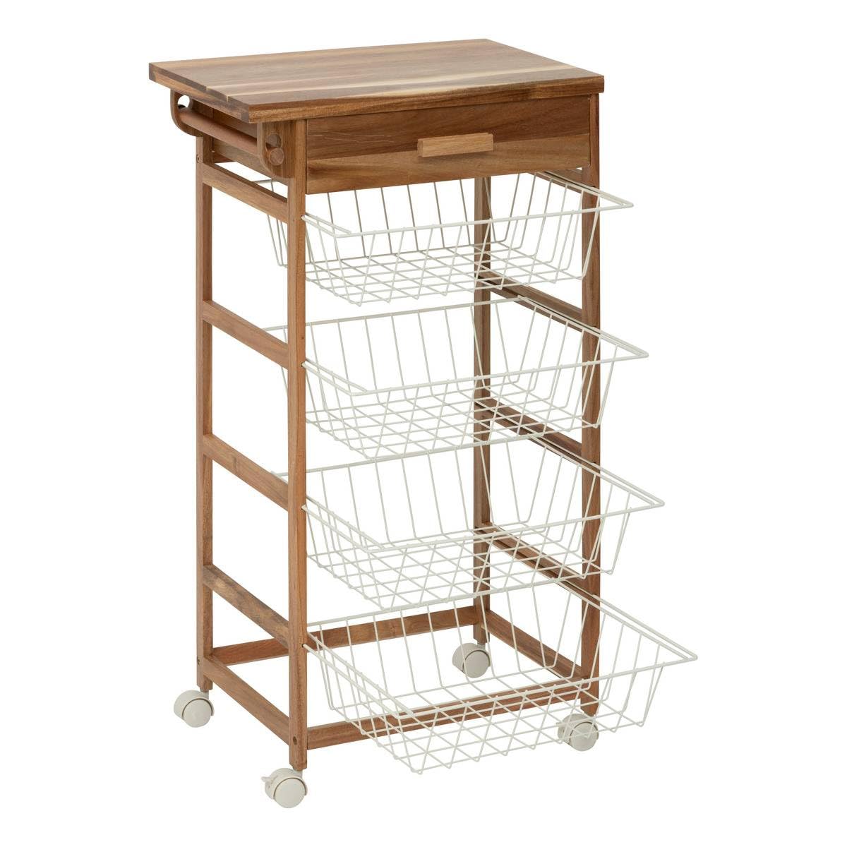 5five - aparador de acacia 50x34.5x88.8cm 4 niveles