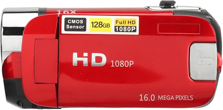 Vintage Video Camera Camcorder,Portable 1080P 16MP Handheld Video Camcorder High Definition Digital Video Camera 2.7 Inch LCD Screen 16X Digital Red