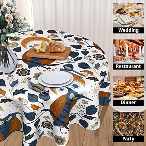 Cafl Cartoon Owl Ethnic Tablecloth Waterproof Table Cloth Spillproof Table Cover For Dinner Kitchen Wedding Party Holiday Decor, Rectangle 60Inch #TOP5
