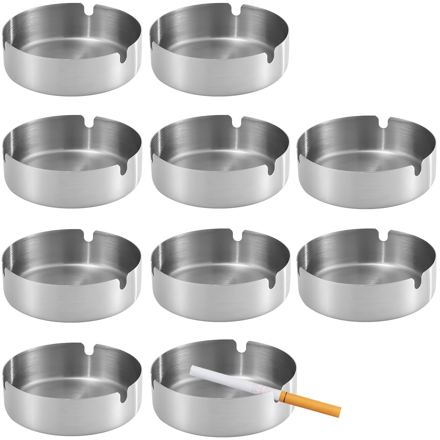 LATRAT Posacenere Esterno 10 Pezzi, da 10 cm di diametro, antivento, inossidabile per tavolo moderno, ristorante, camera da letto