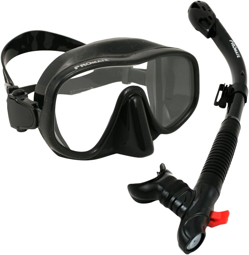Promate Frameless Snorkeling Mask Dry Snorkel Gears for Scuba Diving Freediving Snorkeling