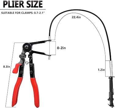 3Pc Hose Clamp Removal Tool Kit with Long Wire Spring Hose Clamp for Car Coolant Radiator Heater and Water Hose with Flat or Large Clamps