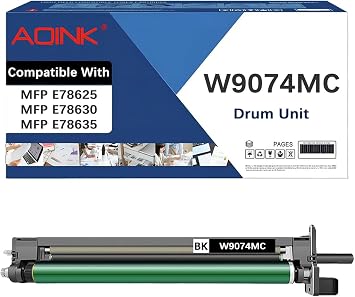 W9074MC Drum Unit Replacement for HP W9074MC Drum Unit Compatible with HP Color Laserjet Managed MFP E78625 E78630 E78635 Printers1PK,Black