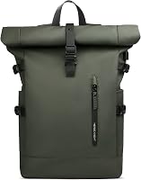 hk Rolltop Vízálló Hátizsák 27L - 15,6" Laptoptartóval, USB Porttal, Lopásbiztos Kialakítás, Unisex Városi Táska Egyetemre, Utazáshoz, Zöld 1