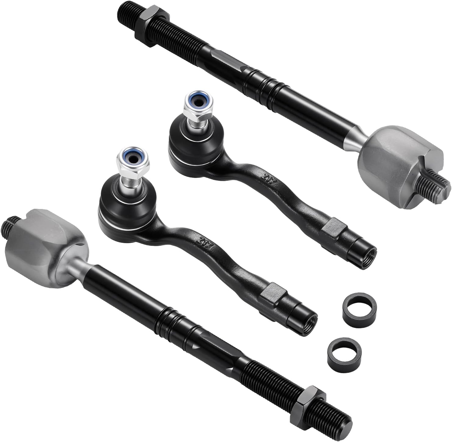 4PCS ES80116 EV80147 Inner and Outer Tie Rod End kit Compatible with BMW X3 2011-2017