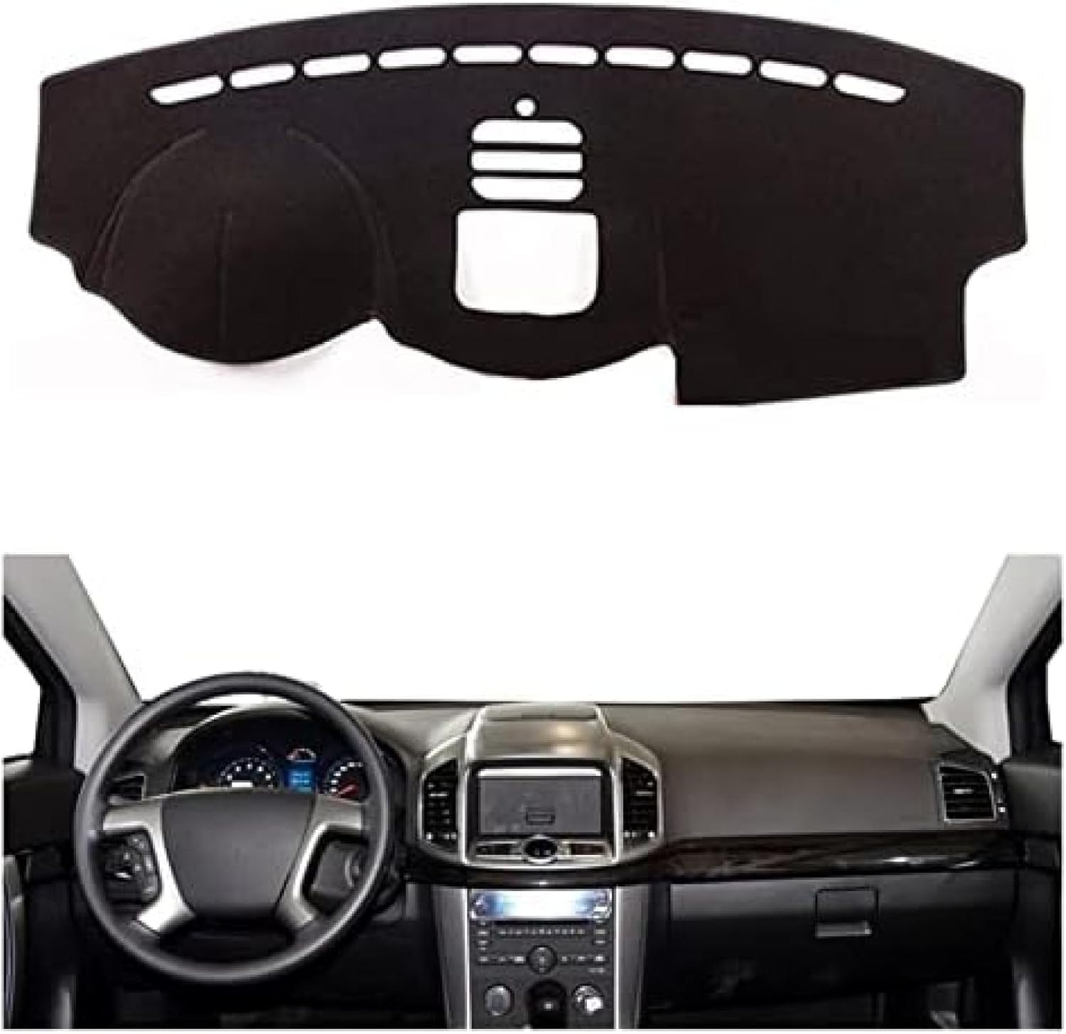 DHAEY Dashboard Cover Dash Mat for Chevy Captiva 2012-2015 Dashboard Cover Mat Sunshade Nonslip Protector No Glare