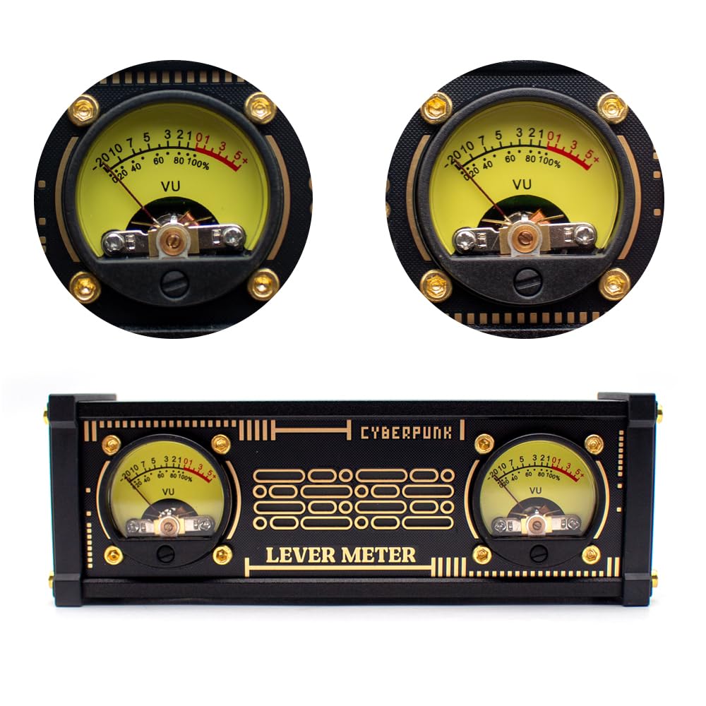 Sound aktiviertes VU Meter, mit RGB Hintergrundbeleuchtung, Stereo Mikrofon Lautstärke, Desktop Audiopegelanzeige, für Heim Audiosysteme