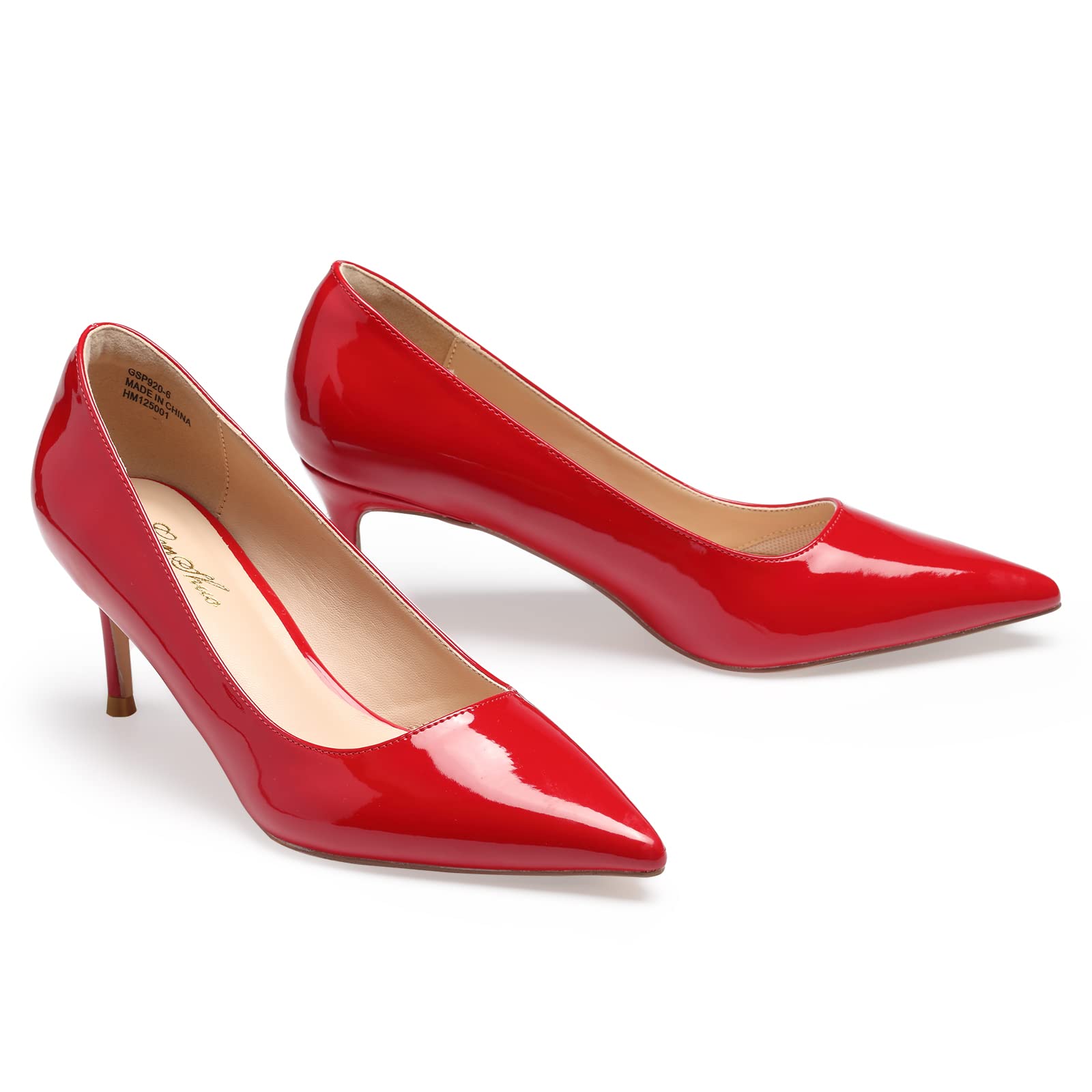 GENSHUO Escarpins à Talons Bas pour Femmes Talons Aiguilles Élégants à Bout Pointu 6CM/2,36 Pouces Chaussures à Talons Hauts pour Le Travail de Mariage en Soirée