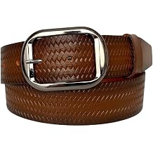 100% Genuine Leather, Claret Red Women's Denim Belt with Black Nickel Buckle 4 cm; Claret Red-byn-23