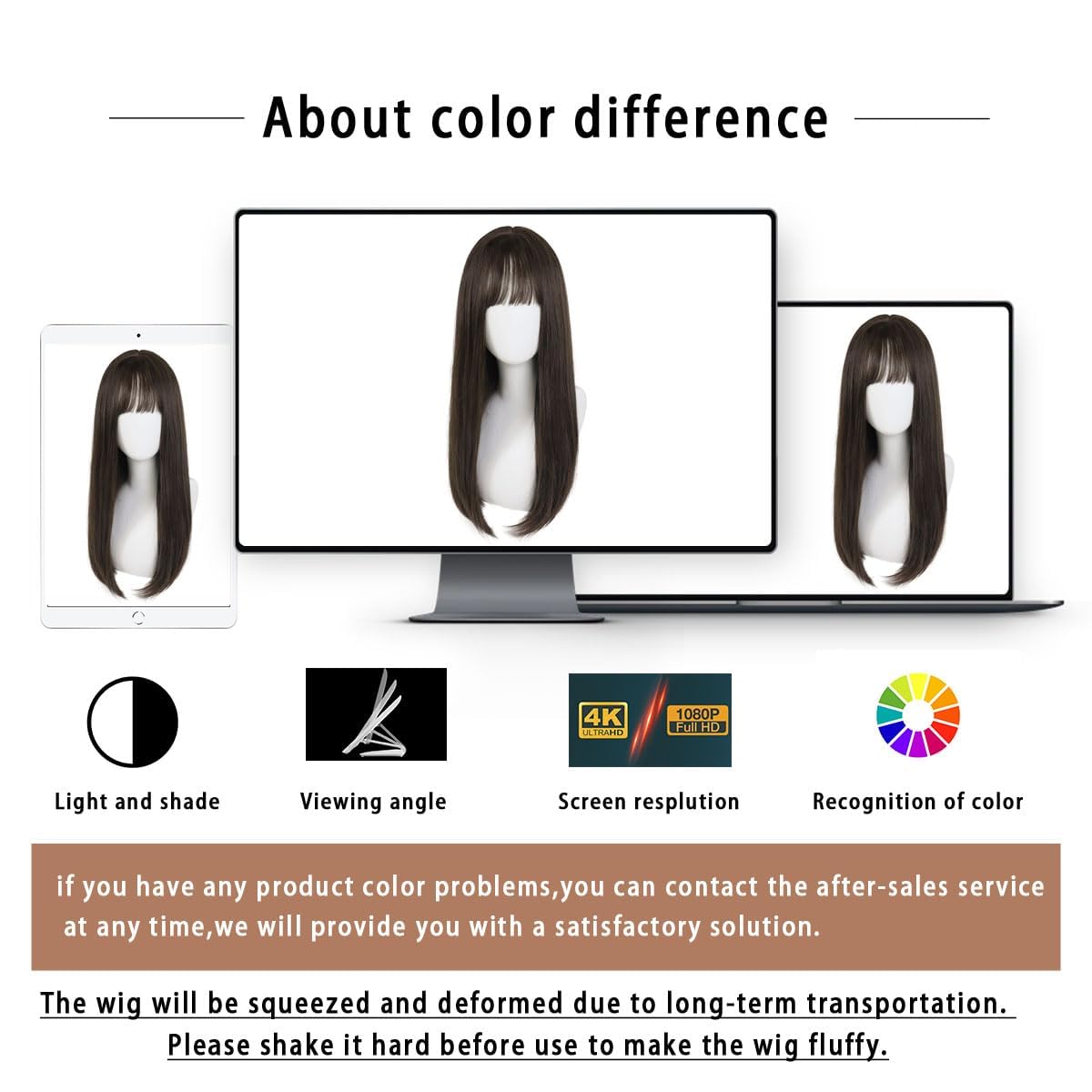 GNIMEGIL 24 Inch Long Straight Brown Wig with Bangs Dark Brown Wigs for Women Natural Hairstyle Halloween Costume Party in Synthetic Hair Female