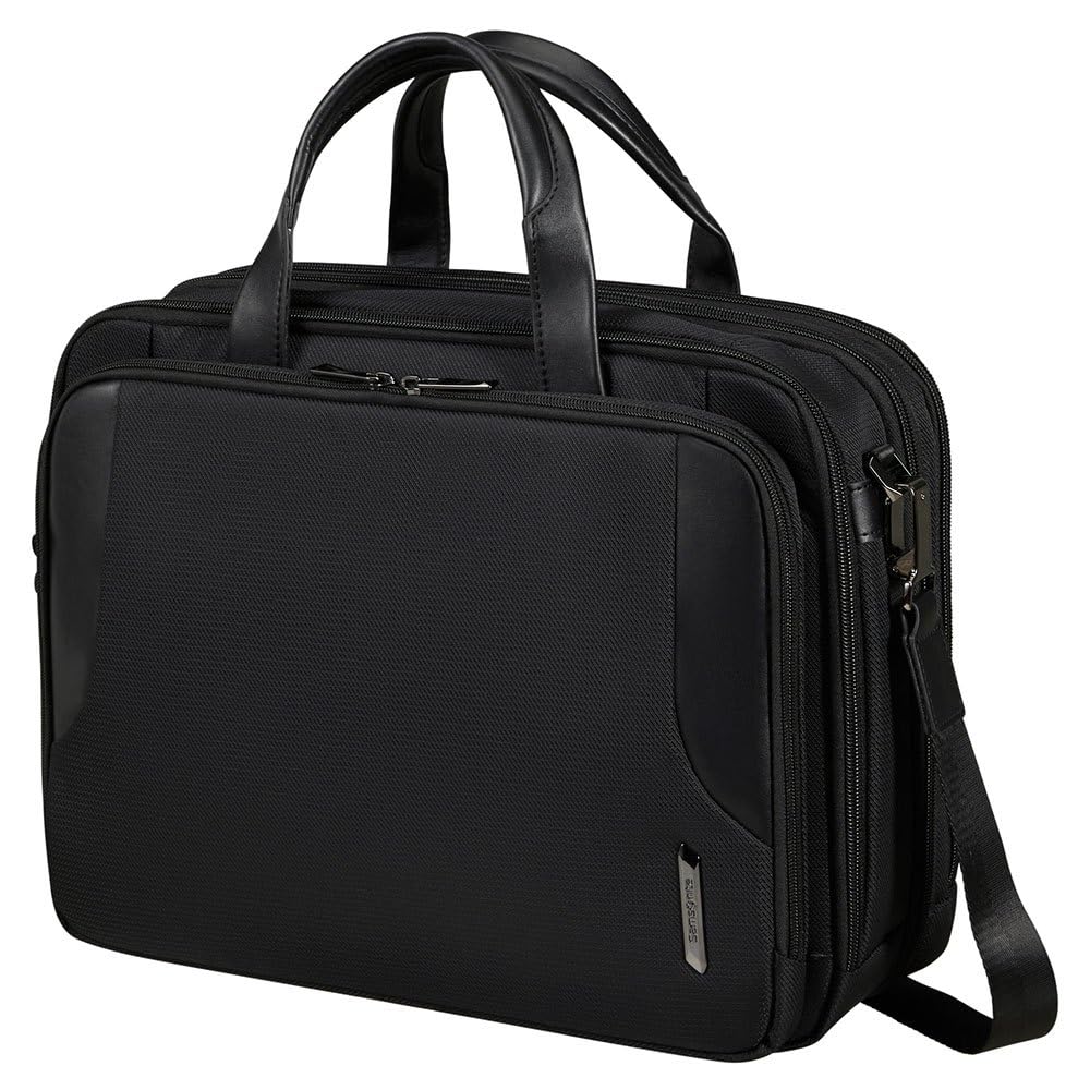 Samsonite XBR 2.0 - Teczka 15,6 cala rozszerzalna z 3 przedziałami, 40,5 cm, 20/28 L, czarny (czarny)