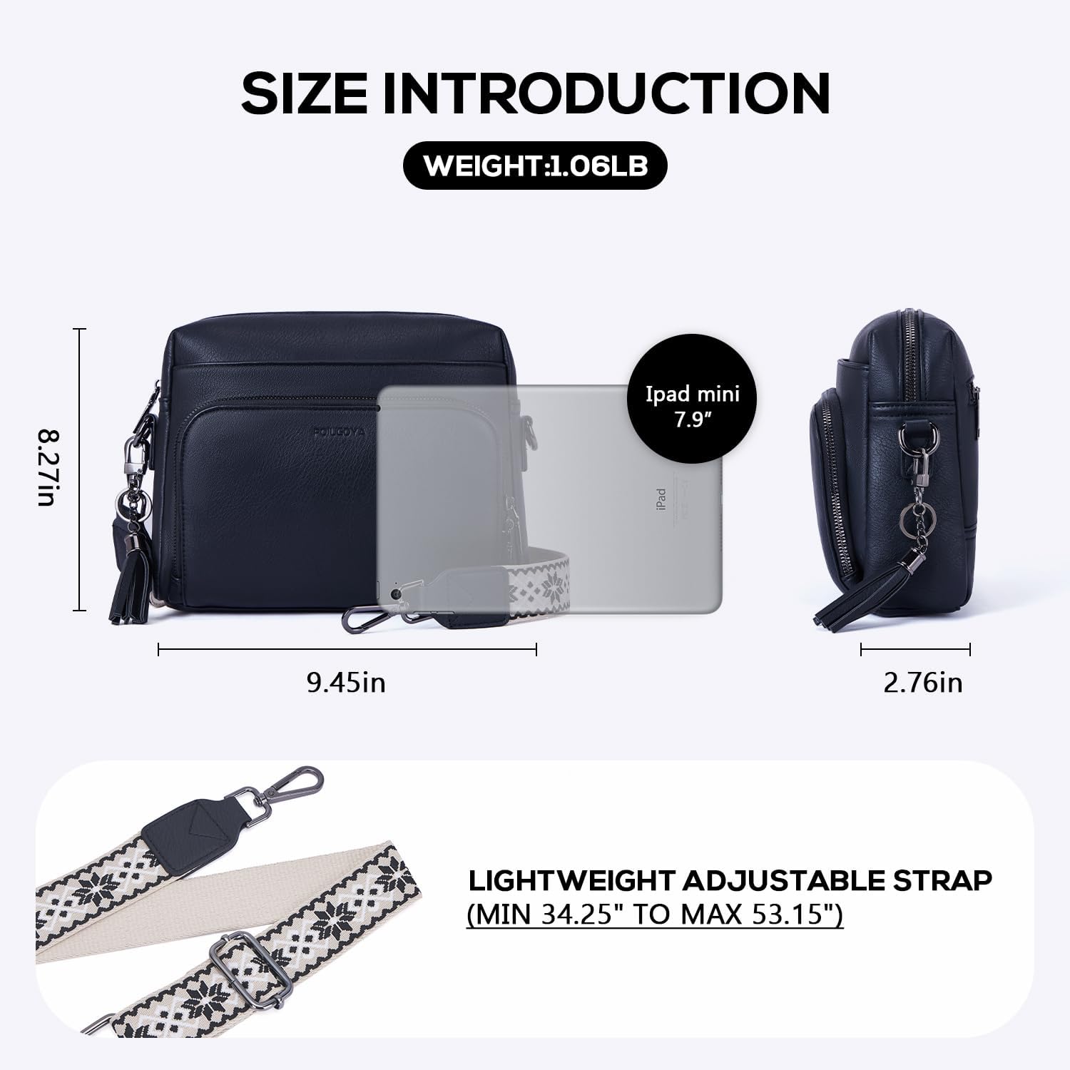 POIUGOYA Crossbody Purses for Women Trendy,Vegan Leather Medium Crossbody Bag,Women's Crossbody Travel Purse Built in Wallet - Image 4