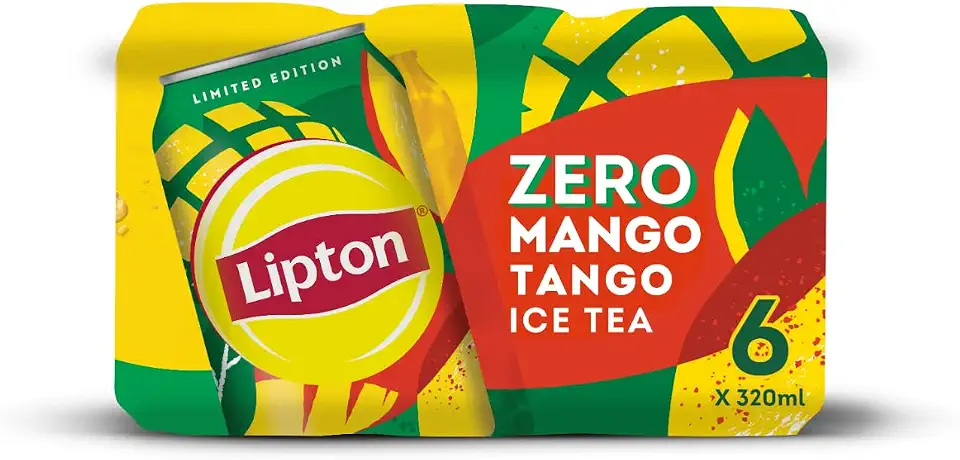 Lipton Mango Tango Zero Flavor Ice Tea, Can, 6 x 320 ml