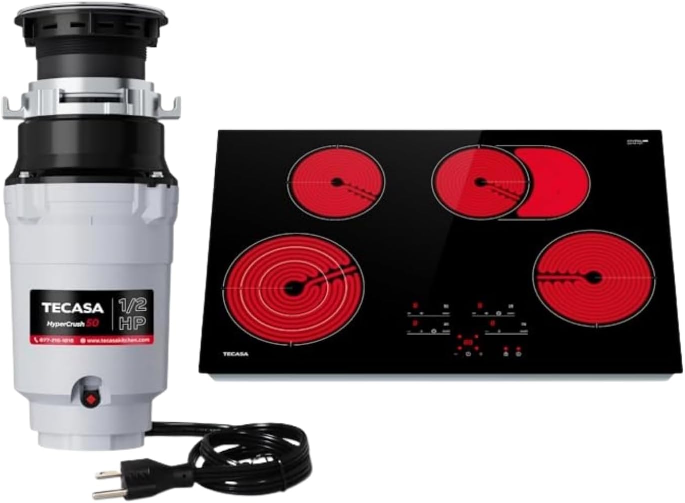 1/2 HP Garbage Disposals & Electric Cooktop 30 Inch 4 Burner