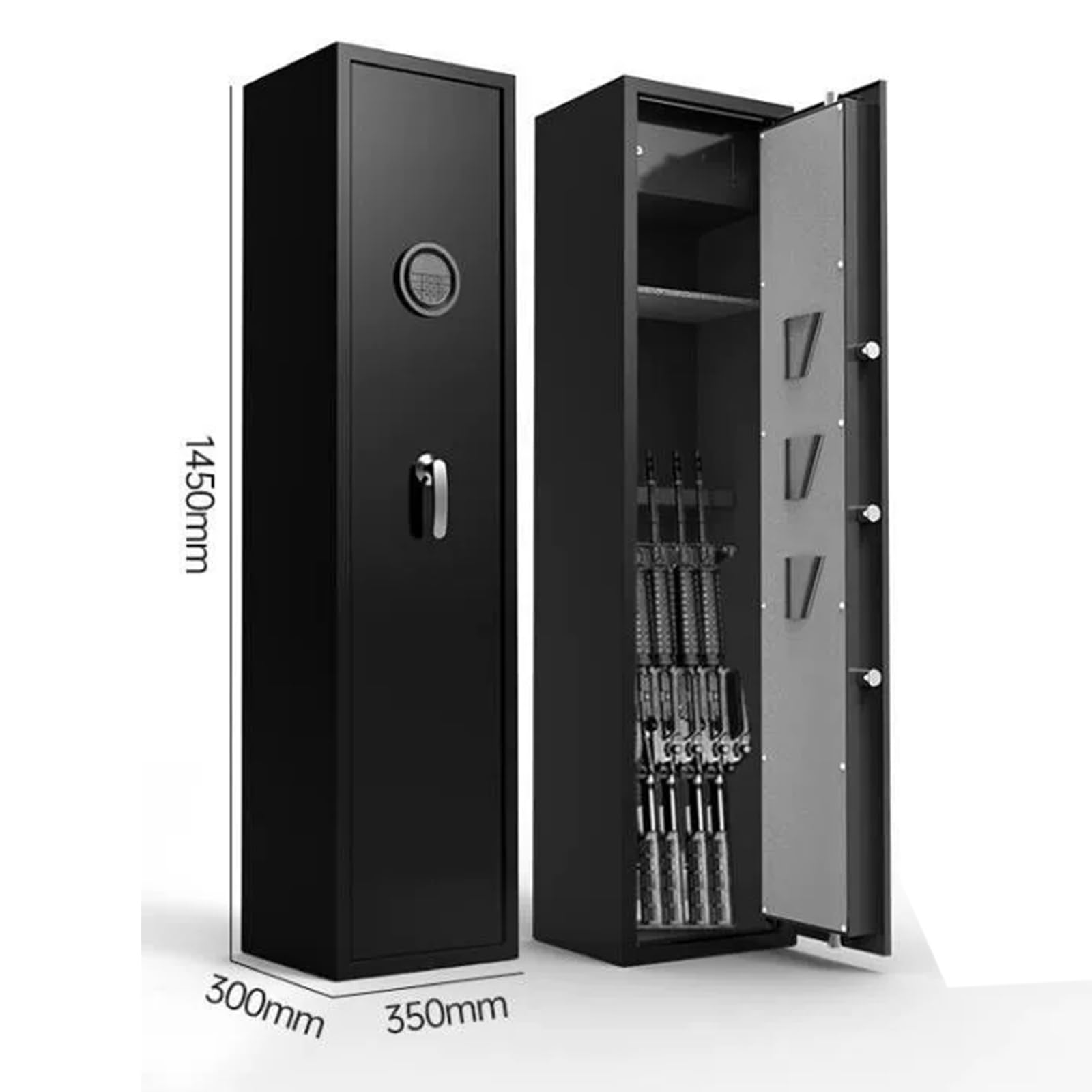 Cassaforte per Fucili Cassaforte per Armi Interamente in Acciaio Cassaforte Elettronica con Password e Impronta Digitale con Funzione di Allarme Intelligente può Contenere 5 Fucili Lunghi
