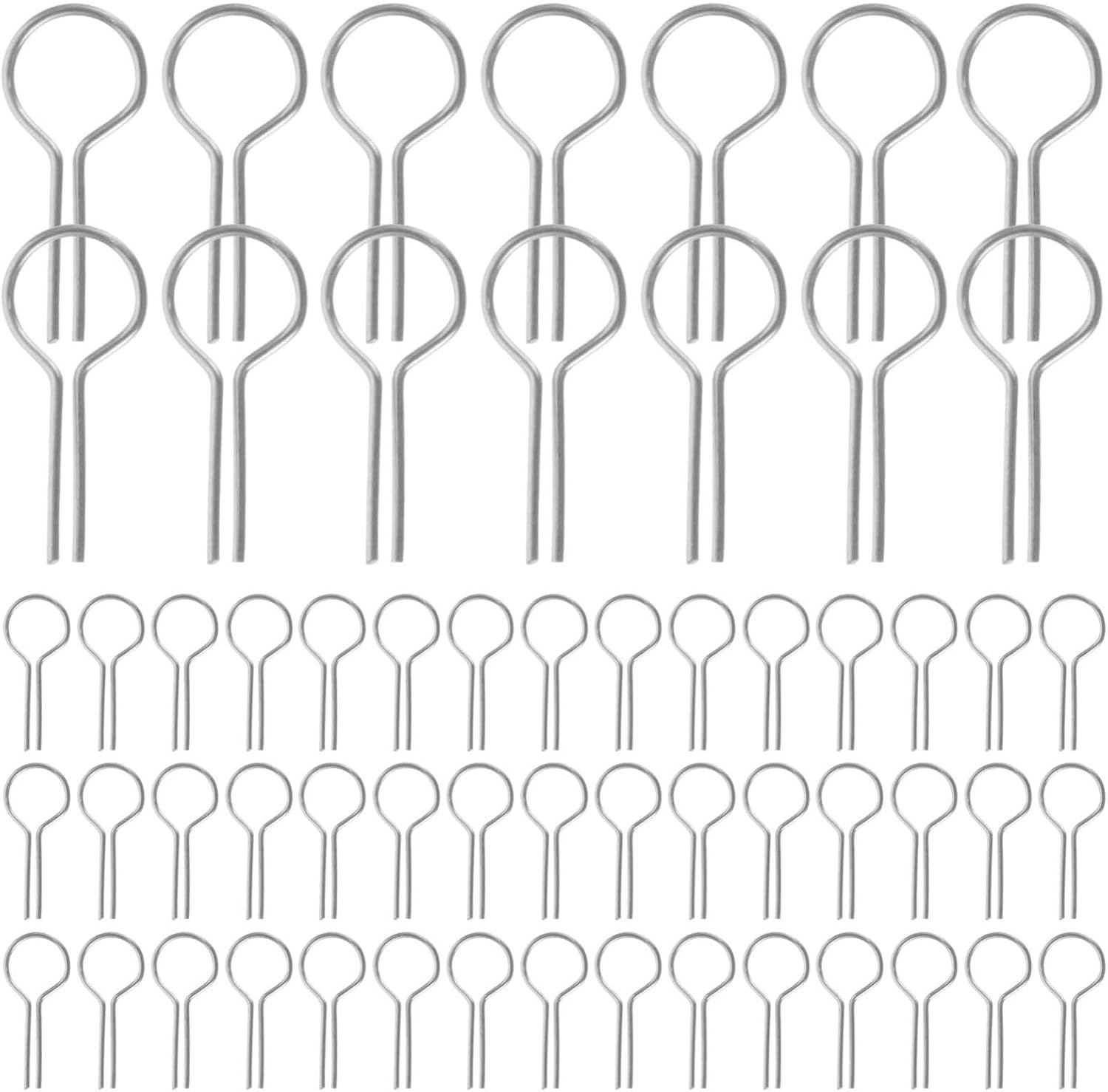 SHINEOFI 100pcs R-Shaped Hanging Burning Needle for Kiln Glass Fusing Ceramic High Fire Temperature Resistance Jump Ring Nichrome Hooks for DIY Pendant Bead Ornaments