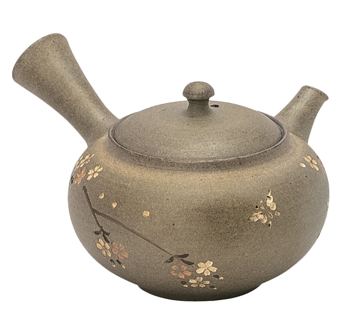 常滑青峰急須 常滑焼作家急須【都築青峰 Seiho Tsuzuki 常滑焼急須 菊型印籠蓋