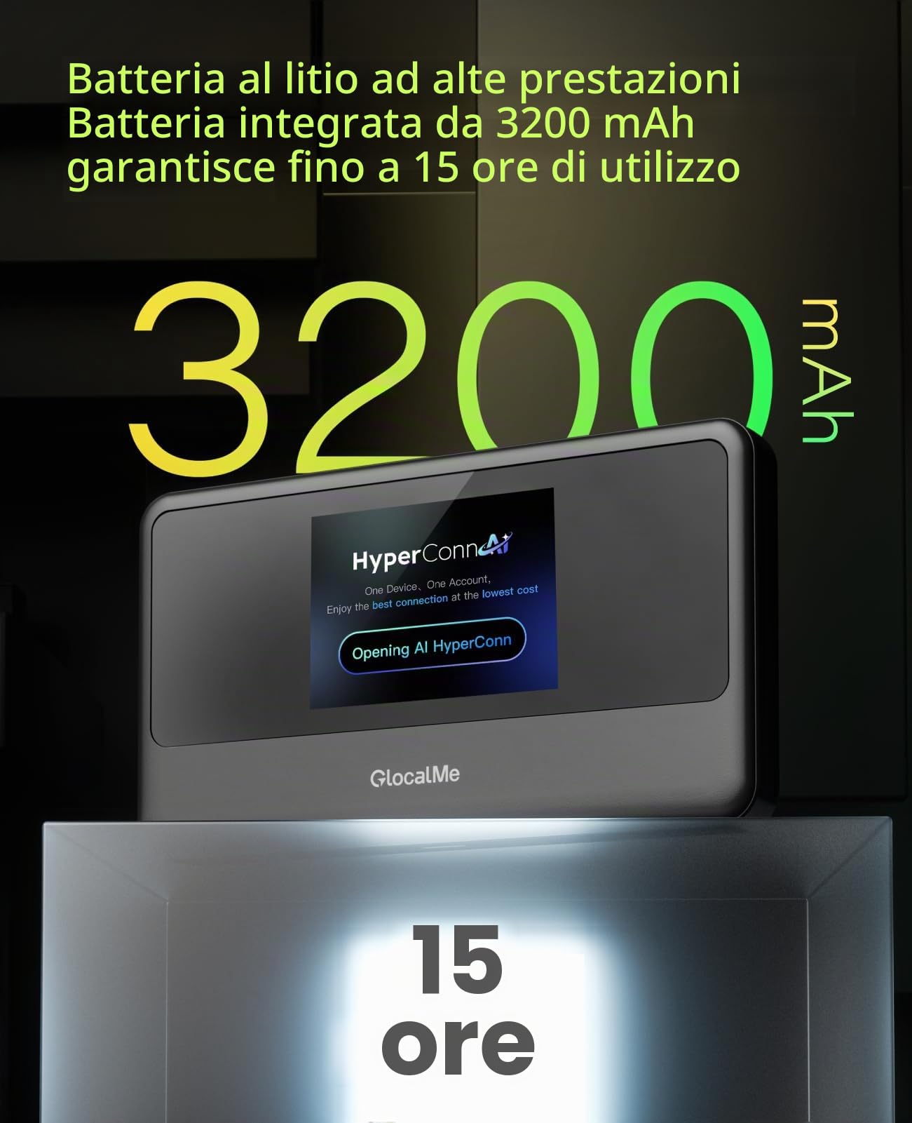 GlocalMe MeowGo Router WiFi Mobile 4G, DL 390 Mbps/UL 150 Mbps, Internet Mobile per 200 Paesi Globali, Nessuna SIM Necessaria, WiFi Portatile per Viaggi senza Contratto con 10GB di Dati in Europa