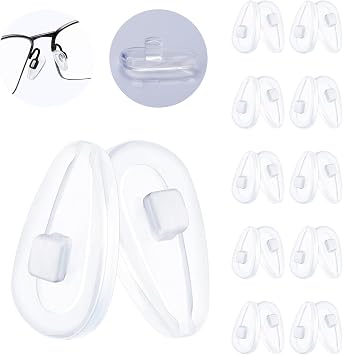 10 Pairs Replacement Silicone Rubber Nose Pieces Compatible with Oakley Socket 5.55.0/Contrail/Lizard/Limit Switch/Truss Rod/Barrelhouse Sunglass