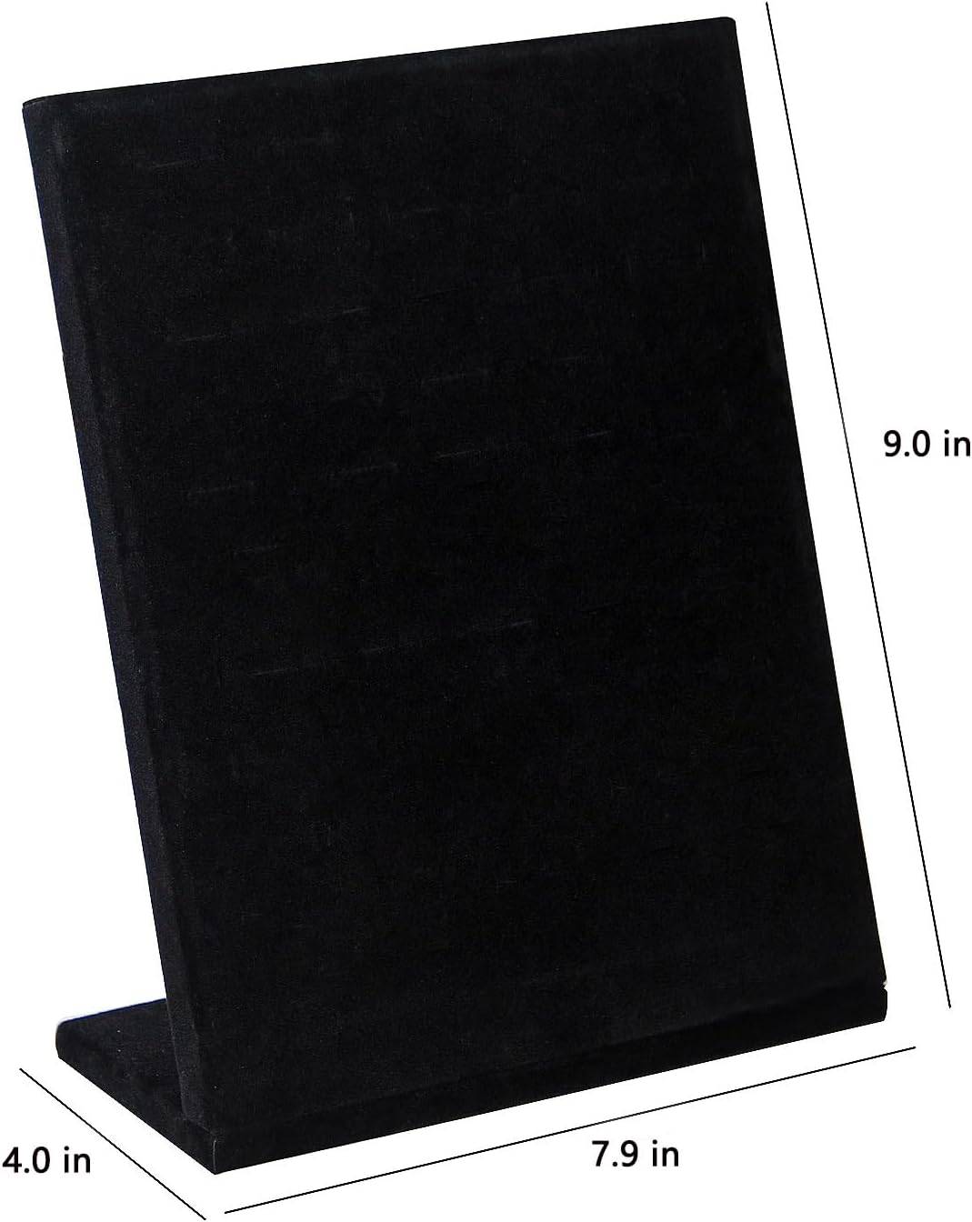 Ring Display Stand, Velvet Ring Holder, 50 Slots Rings Organizer Jewelry Display Tray, L-Shaped Jewelry Organizer Stand for Rings Earrings Selling (2, Black)