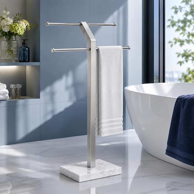 KES Adjustable Standing Towel Rack