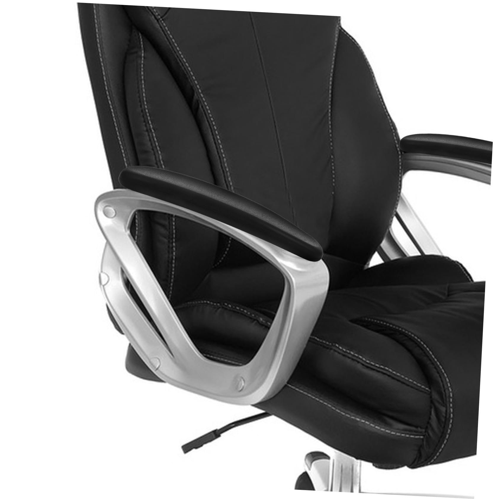 Bürostuhl Armlehnenpolster 1 Paar PU Schwarz für Schreibtischstühle