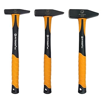 Python Pro Machinist Hammer Indestructibe Fiberglass Handle 3 Pcs Set 100/300/800 GMS