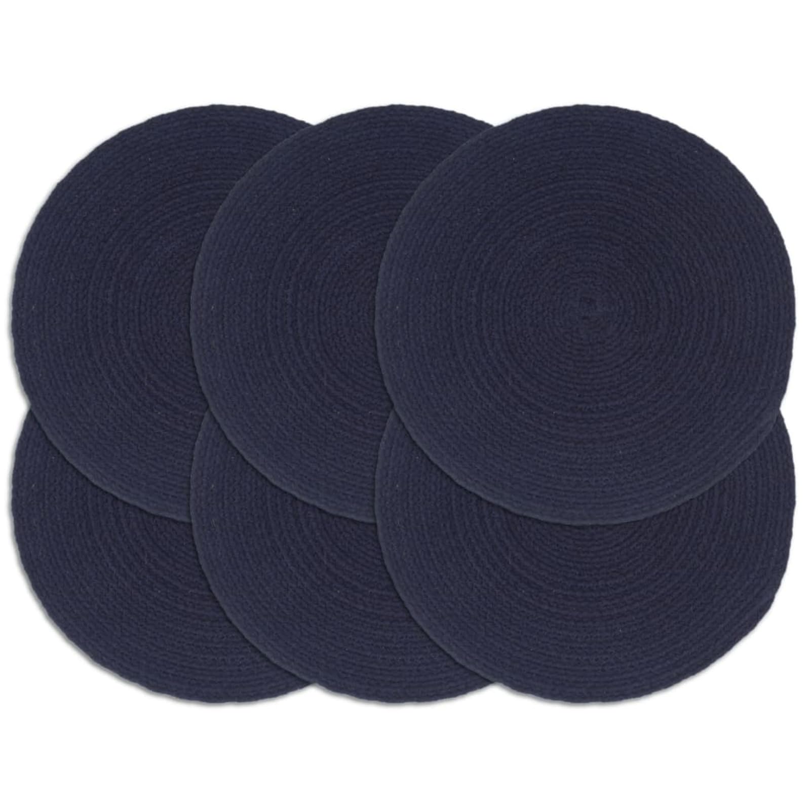 ShGaxin Mantel Individual 6 uds Liso Redondo algodón Azul Marino 38 cm, Salvamanteles Individuales, Placemat, Salva Manteles - SPU:133851