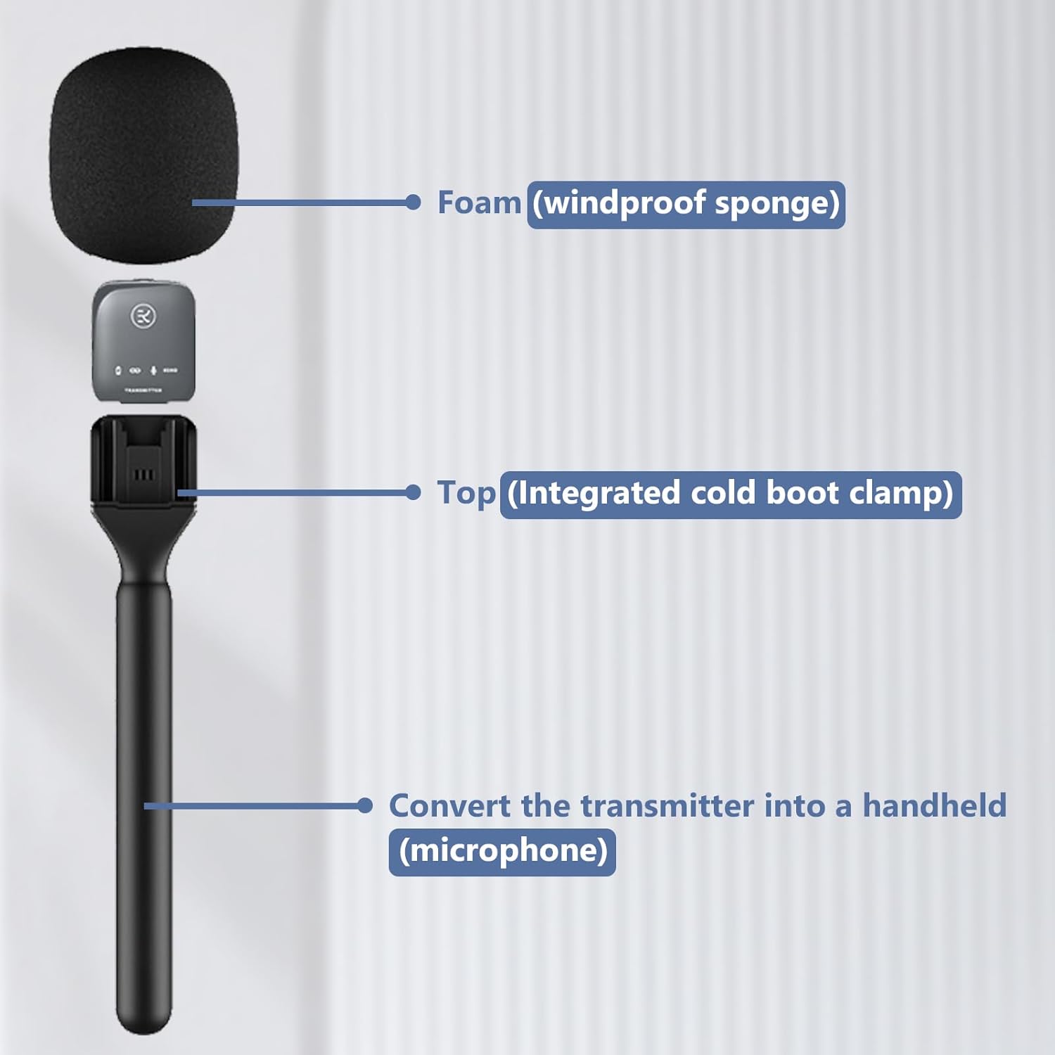 DJI Mic Holder Microphone Stand Handheld Interview Mic Holder for RODE & DJI Wireless GO,Compatible with Lavalier Rigs, Flag Stations, Vlogging, Podcasts, Reporting (Model TP20) (1) - Image 3