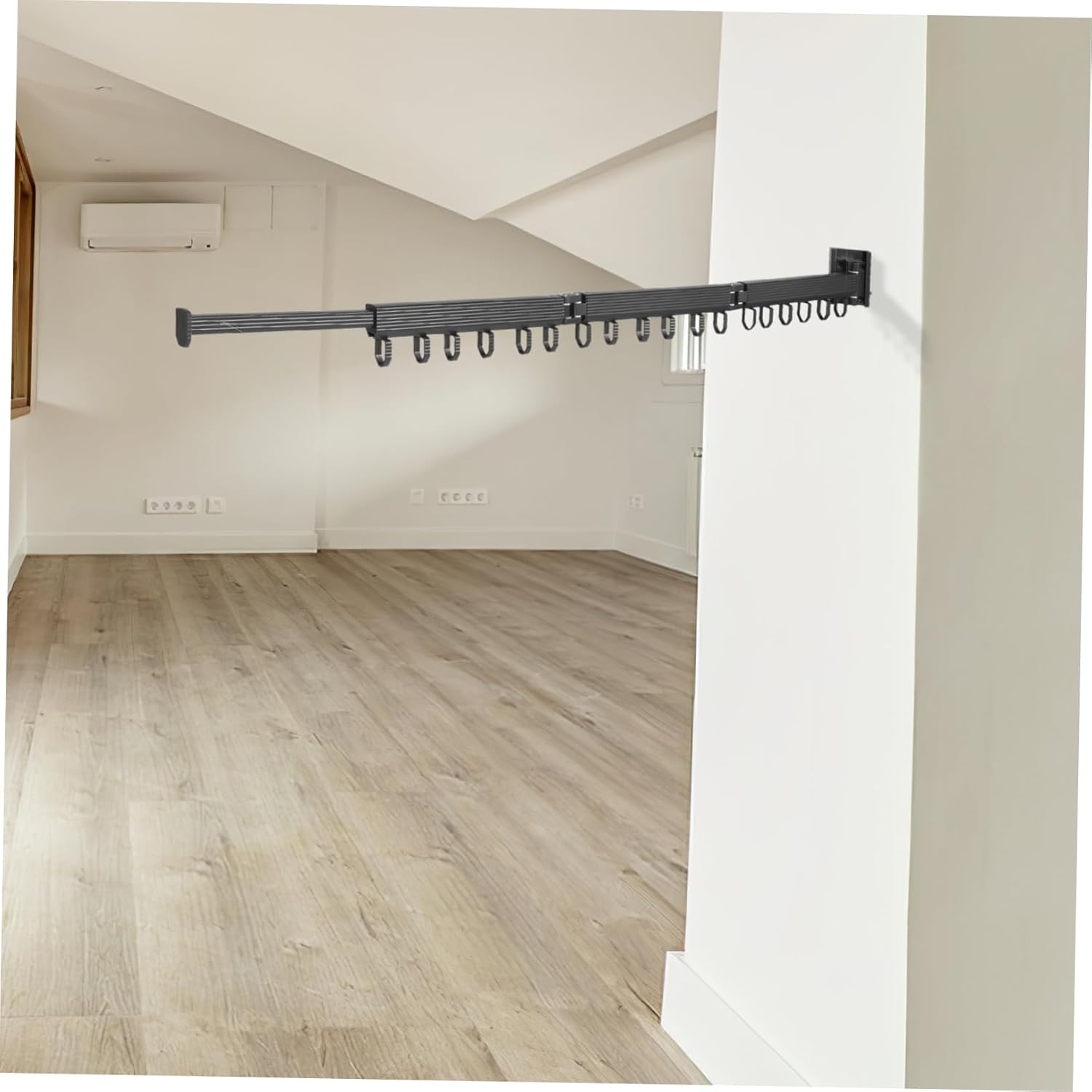 Wall Mounted Clothes Drying Rack Space-Saving Folding Hanger for Indoor Use Versatile Laundry Holder for Balconies and Laundry Rooms