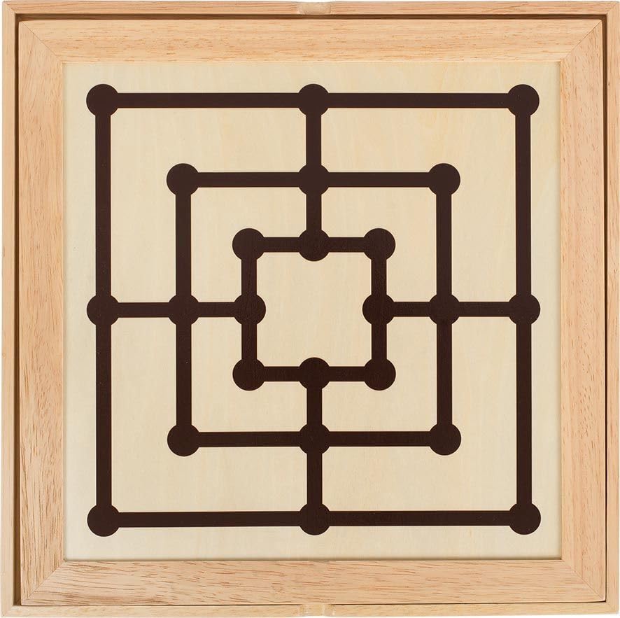 Goki 56953 Chess, Draughts and Nine Men's Morris Game Set, Mixed, Wood, piccolo - Image 4
