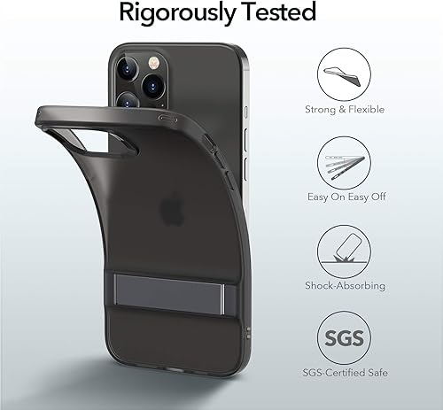 Miniatura 8 de ESR Funda de metal compatible con iPhone 13 Pro, soporte patentado de tres vías, protección reforzada contra caídas, cubierta trasera flexible