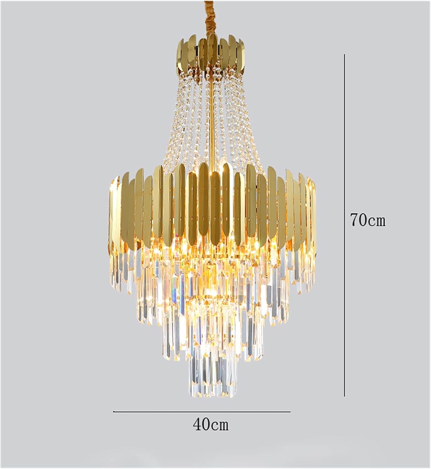 Chandelier Luxury Modern Crystal Chandelier Light for Living Room Gold Suspension Luminaire Home Decoration Cristal Lamps (Lampshade Colour: Size 3 Width 80 cm) (Size 1 Width 40 cm) image 2