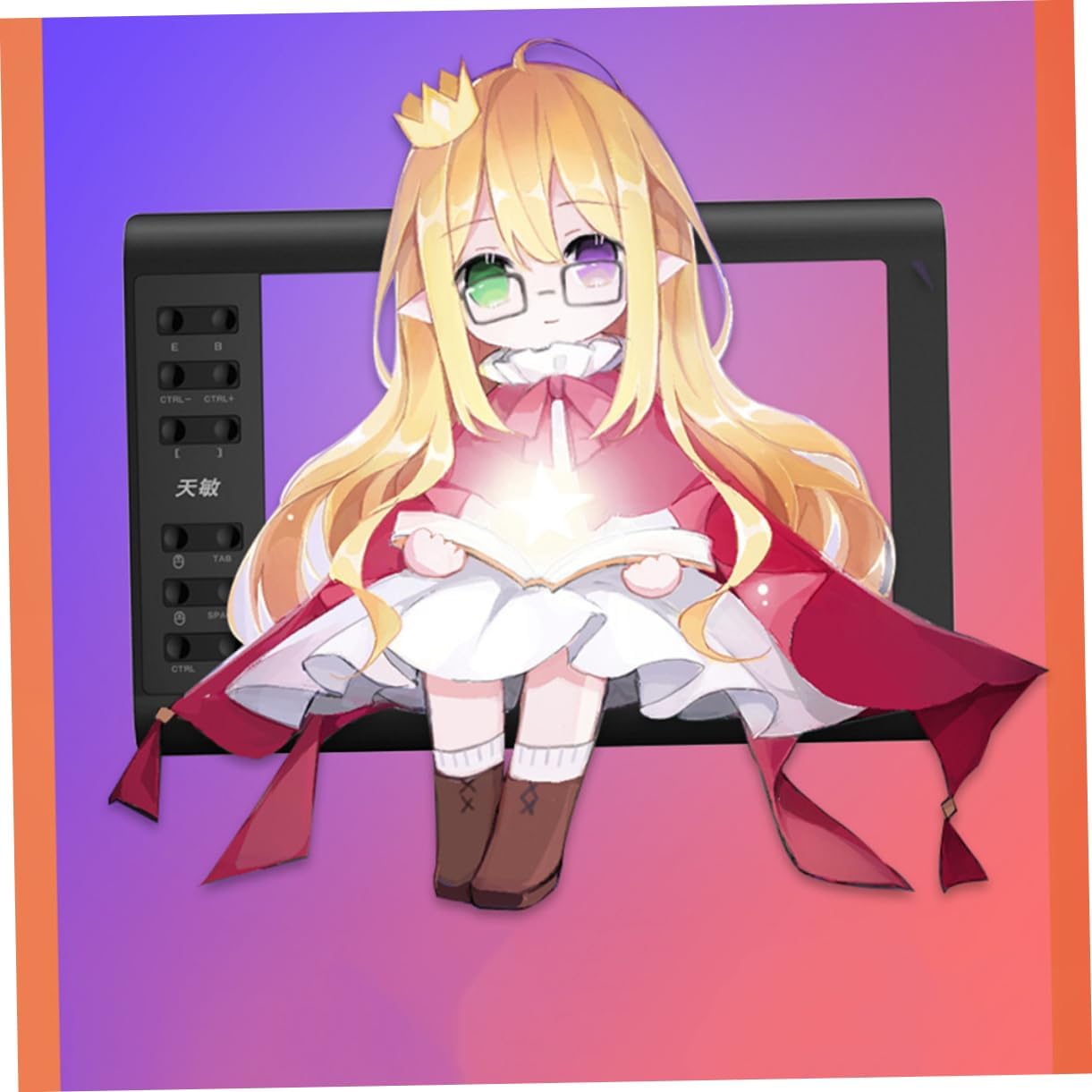 Digital Art Graphics Tablet for Computer and Mobile Drawing Tablet with Levels Pressure Sensitivity Easy Plug Play Compatible with Various Software