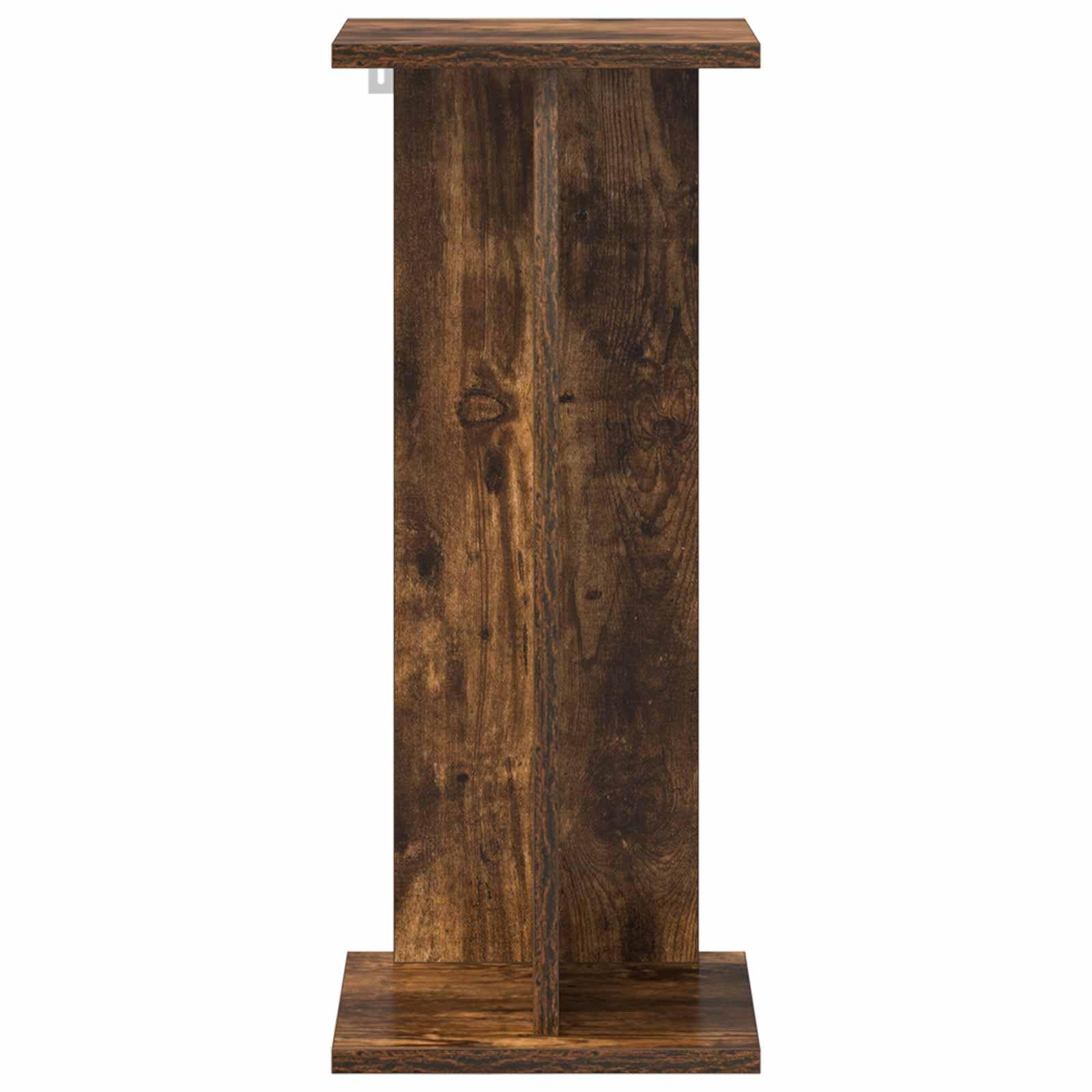 Supporto per piante, 2 pezzi, rovere affumicato, 25 x 25,5 x 60,5 cm | legno, più livelli, stabile, design moderno, per soggiorno