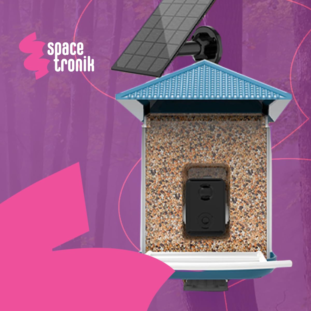 Spacetronik Vogelfutterhaus mit Kamera, Smart Vogelhaus mit Kamera