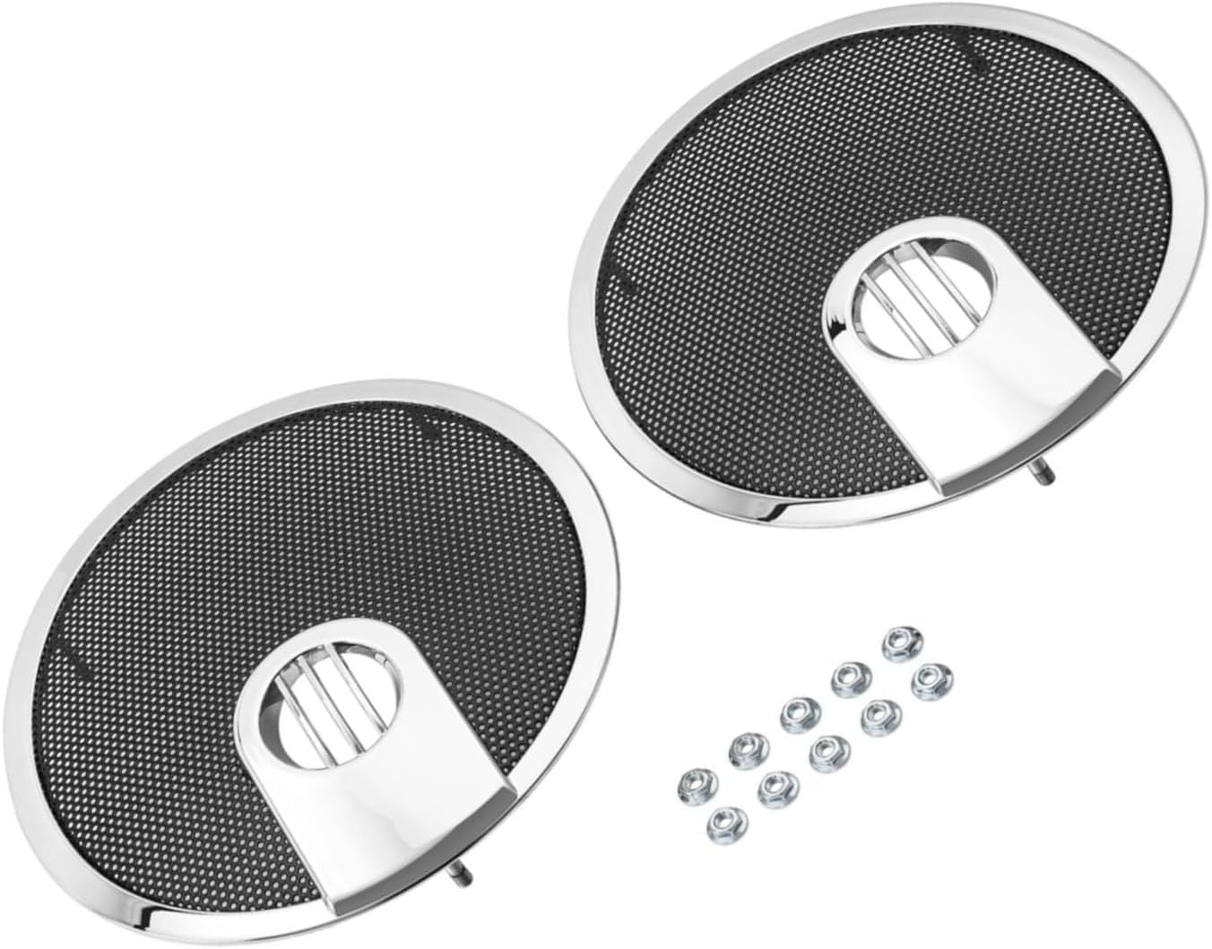 For Indian for Chieftain for Springfield for Dark for Horse for Roadmaster 6.5" Saddlebag Lid Speaker Grill Covers Replacement 2015-2025(Chrome+Black)