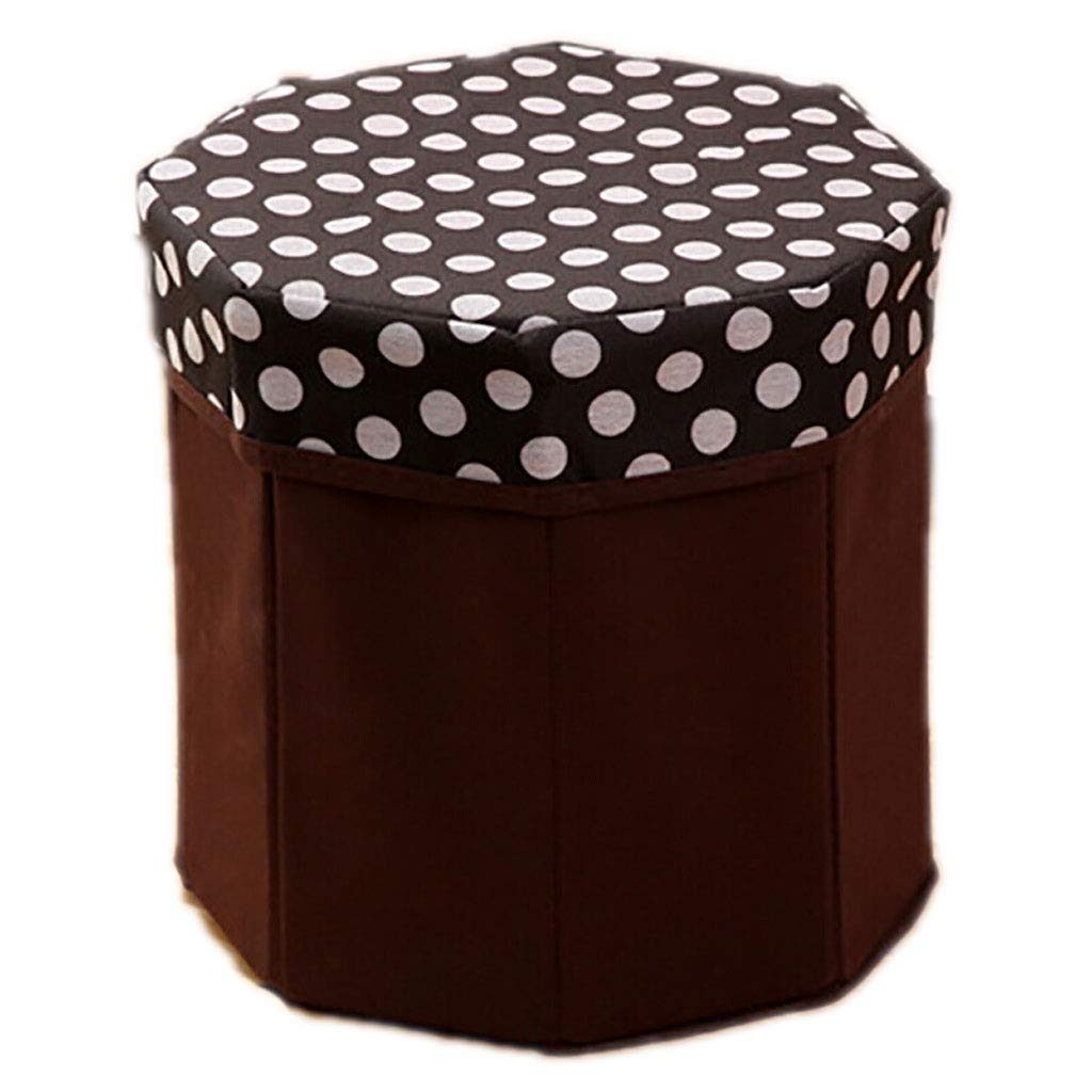 Tabouret de rangement noir pouf ottoman pliant avec couvercle amovible
