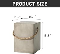 Vista 2 de Mesa auxiliar al aire libre, mesa auxiliar rectangular MgO, mesa de centro decorativa para exteriores, balcón, sala de estar