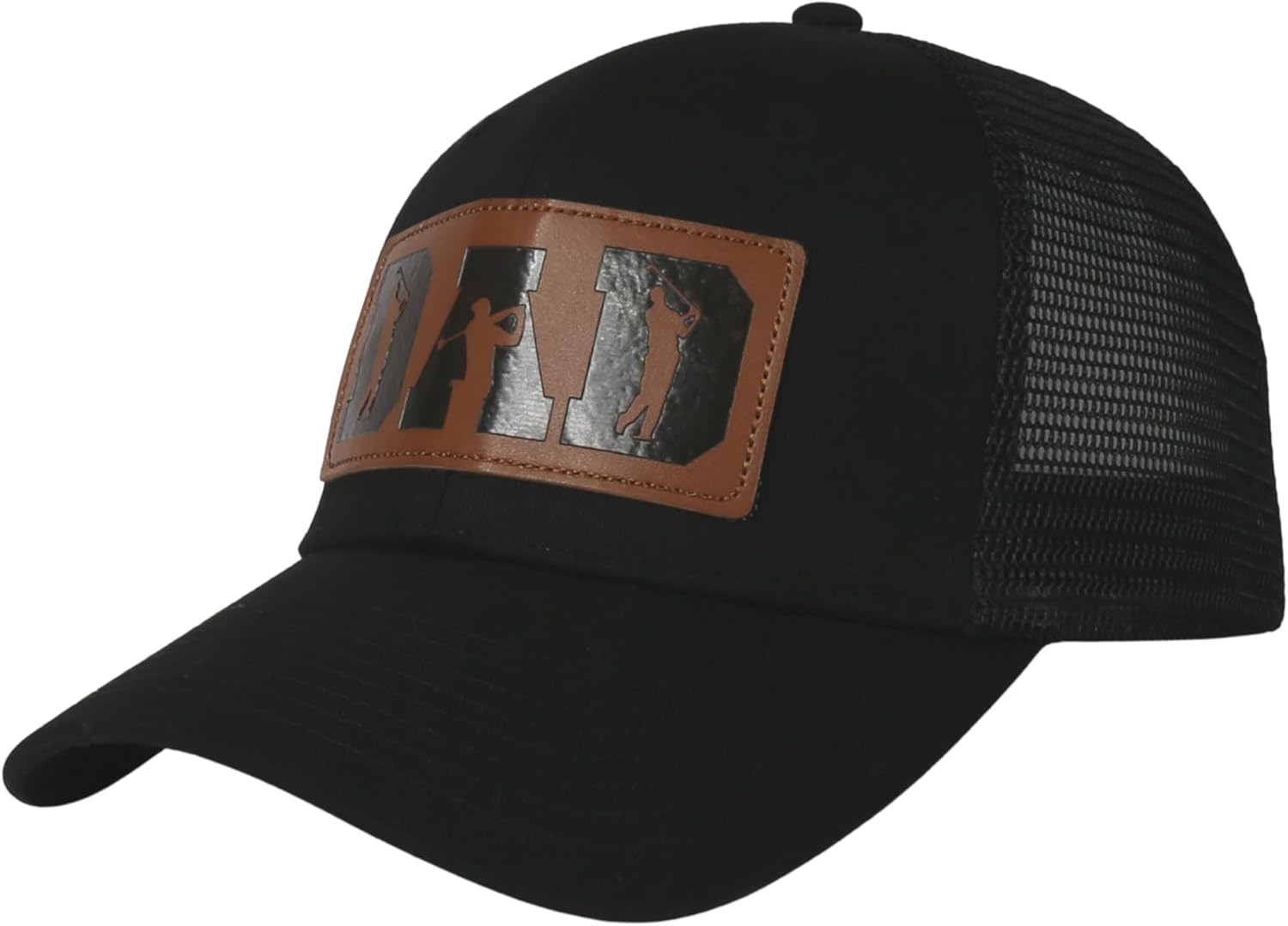 InnoBeta Golf Hats, Funny Gifts for Golfer Dad, Golf Lover Men, Golf Player, Black Trucker Leather Patch Hat, Golf Hat Gifts Accessory for Birthday, Christmas - Image 2